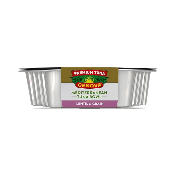 Genova Premium Tuna Mediterreanean Lentil & Grain Salad, 7.76 Ounce Bowls (Pack of 6), Ready to Eat