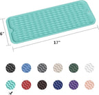 ZLR Silicone Sponge Holder & Sink Caddy Tray (6" x 17") - Narrow Dish Drying Mat for Kitchen Counter - Waterproof Soap Dispenser Organizer, Non-Slip Bathroom Vanity Tray (Mint Green)