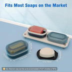 AIMAIAIMAI Travel Soap Container, Travel Soap Box with Removable Draining Layer for Camping, Gym (Blue Style A)
