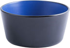 Stone Lain Albie Stoneware 16-Piece Modern Dinnerware Set, Kitchen Plates and Bowls Sets, Service for 4, Blue and Black, Microwave & Dishwasher Safe
