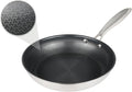 8" Hybrid Nonstick Frying Pan, Stainless Steel Ceramic Nonstick Skillet for Eggs & Omelets, Small Egg Pan, Stay-Cool Handle, Induction Compatible, Oven Safe
