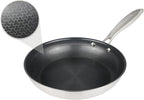 8" Hybrid Nonstick Frying Pan, Stainless Steel Ceramic Nonstick Skillet for Eggs & Omelets, Small Egg Pan, Stay-Cool Handle, Induction Compatible, Oven Safe