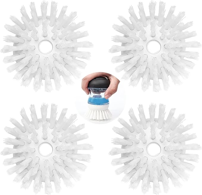 4 Pack Brush Refills for OXO Dish Brush Refill B, Brush Head Replacement OXO Dish Brush Replacement Head（White Round）