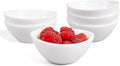 LaGlint 3 OZ White Dipping Bowl Set of 6, Opal Glass Small 3.5 inch Soy Sauce Dish, Mini Serving Pinch Bowls for Condiment Sushi Bread Ketchup BBQ Party