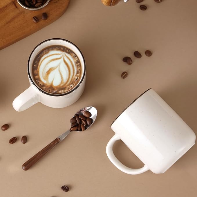 Coffee Mugs Set of 6, 12 oz Coffee Cups Ceramic, Ceramic Coffee Mugs with Handle and Speckled Patterns for Latte Tea Cocoa Milk Cappuccino, Microwave & Dishwasher Safe