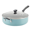 Farberware Cookstart DiamondMax Nonstick Jumbo Cooker with Lid and Helper Handle, Dishwasher Safe, 6 Quart - Aqua