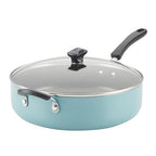 Farberware Cookstart DiamondMax Nonstick Jumbo Cooker with Lid and Helper Handle, Dishwasher Safe, 6 Quart - Aqua