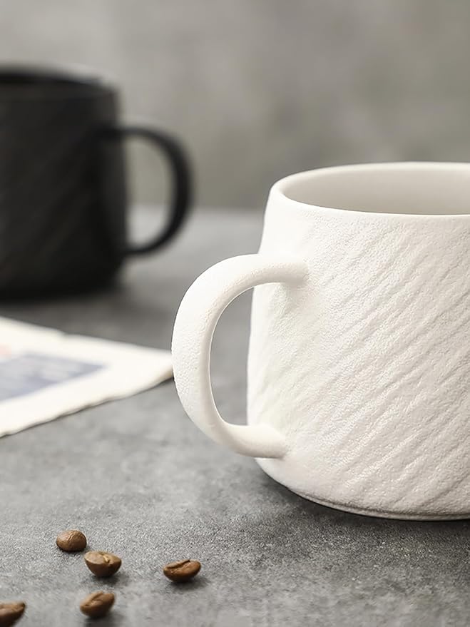 Ceramic Rock-Textured Coffee Mugs Gift Set, 17 oz Mug Set of 4, Large Capacity Coffee Cup Set Tea Cup tazas para café Big Stoneware Mug for Latte, Hot Chocolate, Cocoa, Cappuccino