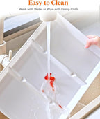 Lifewit Serving Tray Divided for Party Supplies, 8 PCS 15" x 10" Plastic Platters for Serving Food, White Reusable Tray for Veggie, Snack, Fruit, Cookies, Desserts in Kitchen/Pantry