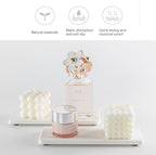 NiuYichee 2 Pcs Water Absorbing Stone Trays, Kitchen/Bathroom Sink Soap Dish, Diatomite Tray Used for Hand Soap & Cosmetic Bottles in The Modern Home, 3.15" W x 8.7" L, White