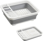 Collapsible Dish Drying Rack, Foldable Dinnerware Drainer Organizer for Storage Kitchen Counter RV Accessories Portable Rack Holders for Dishes Plates and Cups Camping Travelling Space Saver Essential