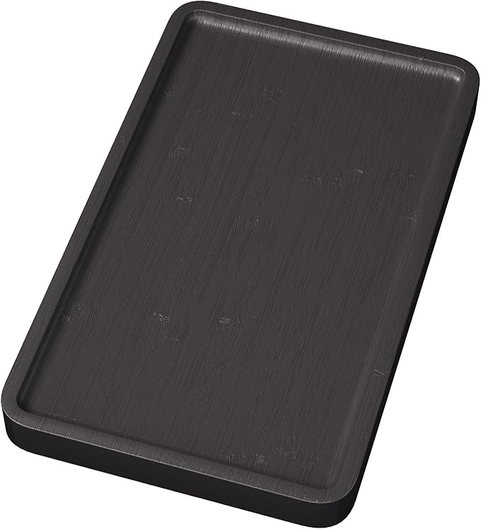 VERTORGAN Bamboo Serving Tray,9.8x5.9 Inch Decorative Trays Platter for Coffee Table,Living Room,Bar,Party,Mini Charcuterie Boards Cheese Board,Home Decor（Black）