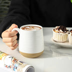 HASENSE Ceramic Coffee Mugs White,15oz Coffee Mugs Set of 6 with Handle, Large Coffee Cups for Latte, Tea, Cocoa and Hot Chocolate,Coffee Mugs for Men and Women, Microwave and Dishwasher Safe, White