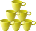10 oz Coffee cups Eco-Friendly, Shatter-Resistant Mug with Hanging Ears | Thickened Porcelain-Like Material | Suitable for Both Commercial and Home use(6-pack) (Green)