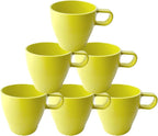 10 oz Coffee cups Eco-Friendly, Shatter-Resistant Mug with Hanging Ears | Thickened Porcelain-Like Material | Suitable for Both Commercial and Home use(6-pack) (Green)