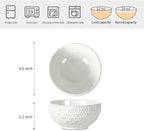 Sureasy Ceramic Ice Cream Bowls Set of 4-12 oz White Small Dessert Bowls for Kitchen, Perfect for Rice, Fruit and Sauce, Microwave & Dishwasher Safe