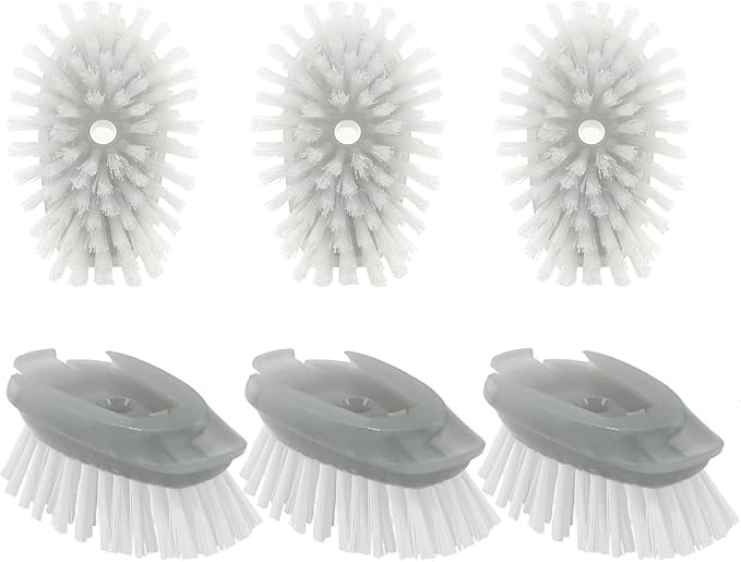 Soap Dispensing Dish Brush Refills, 6 Pack Dish Brush Replacement Head for Steel Soap Dispensing Dish Brush