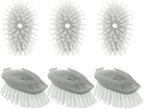 Soap Dispensing Dish Brush Refills, 6 Pack Dish Brush Replacement Head for Steel Soap Dispensing Dish Brush
