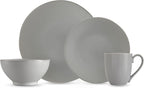 Eater x Zwiesel Fortessa Tempus Stoneware, 16 Piece Dinnerware Set (Service for 4), Smoke