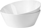 11.5 inch Melamine Large Mixing Bowls, Serving Bowls for Fruits, Popcorn, Chips, Salad, Condiments, Shatter Resistant, Set of 2 White