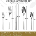 Silverware Set 20-Piece Stainless Steel Flatware Set for 4 Cutlery Utensil Sets Includes Forks Spoons Knives for Home Restaurant Hotel