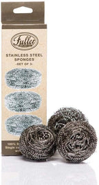 Fuller Brush Stainless Steel Scrubbing Sponges – 1-Pack (1 Set of 3 = 3 Pieces) – Heavy Duty Kitchen Scour Sponges for Dishes, Pots & Pans