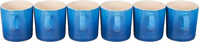 Le Creuset Stoneware Set of 6 London Mugs, 12 oz. Each, Marseille
