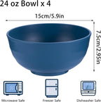 Unbreakable Wheat Straw Cereal Bowls Set of 4, 24 OZ Microwave and Dishwasher Safe Lightweight Soup and Salad Bowl Sets, Reusable Dessert Bowls for Rice, Pasta, Snack, Fruit, BPA Free