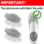 Soap Dispensing Dish Brush Refills, 6 Pack Dish Brush Replacement Head for Steel Soap Dispensing Dish Brush