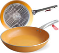 SALFORD 9.7 Inch Nonstick Frying Pan - Ceramic Forged Skillet for Egg Omelet & Pancakes with Bakelite Handle Chef Pan, Induction Compatible - PTFE, PFAS & PFOA Free