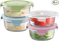 Freshmage 12oz Glass Meal Prep Containers, 1.5 Cup Food Storage Container with Lid Airtight, BPA-Free, Borosilicate Glass Soup Container for Leftovers, Microwave Oven Dishwasher&Freezer Safe (4 Pack)