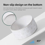 Havniva Ceramic 6.1inch Raised Dog and Cat Bowl Set, 2 Heights Elevated with Acacia Wood Stand, Food and Water Bowl for Small Breed Dogs, Weighted Dog Dishes(27oz, Arctic White)