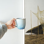 Bosmarlin Ceramic Coffee Mug Set of 4, 17 Oz, 3 Colors to Choose, Tea Cups, Dishwasher and Microwave Safe, Reactive Glaze… (17 Oz, Blue)