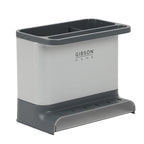 Gibson Home Ledgebrook Sink Caddy with Metal Panel, Metal Sponge Holder for Kitchen Sink, Countertop Organizer and Storage Essentials with Drain Board