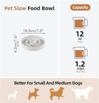 Havniva Ceramic 1.2 Cup Dog Bowl Slow Feeder for Medium and Small Dog, 7.3inch Pet Slow Dish, Stop Bloat, Preventing Choking(Single Bowl, Reactived Glaze -White)