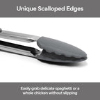 Misen Kitchen Tongs - Dishwasher Safe, Heavy Duty - Precision Silicone-Tipped Grilling Tool - Heat Resistant, Nonstick Safe - Perfect for Serving and Air Frying- 13 Inch | Gray