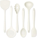 Onader Silicone Cooking Utensils Set, 6 Pieces Kitchen Utensils for Cooking, White Kitchen Utensils Gadget Set of Nonstick Cookware