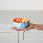 Ceramic Dessert Bowls Set - Small 11 Oz Porcelain Ice Cream Bowls for kitchen - 4.7 Inch Cereal Bowls for Salad, Fruits, Ramen - Microwave Dishwasher Safe - Set of 6 - Assorted Colors