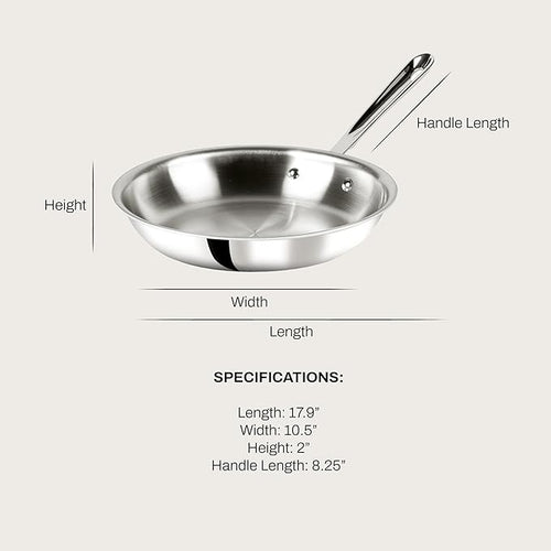 All-Clad D3® Stainless Steel 10 inch Frying Pan- Made in the USA- The Original Bonded Professional Cookware- Oven Safe & Induction Compatible