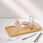 VERTORGAN Bamboo Serving Tray,11.8x5.9 Inch Decorative Trays Platter for Coffee Table,Living Room,Bar,Party,Mini Charcuterie Boards Cheese Board,Home Decor（Natural）