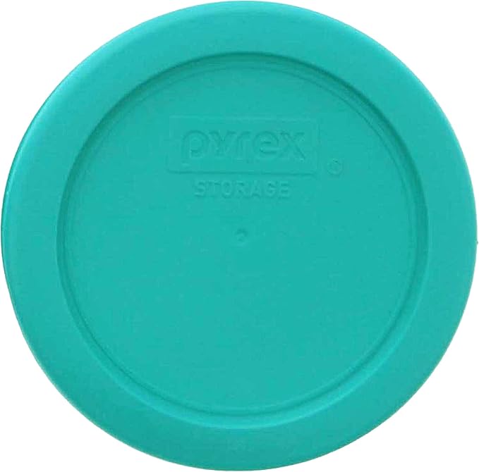 Pyrex 7202 1-Cup Glass Bowls & 7202-PC Turquoise Lids (4-Pack) - Made in USA