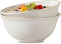 Serving Bowls Set of 2, 60 Ounce Ceramic Large Bowls, Deep Kitchen Bowls for Salad Soup Ramen Pasta Cereal Fruit, Microwave Oven Dishwasher Safe, Ideal for Home Dining & Gifting, Creamy White
