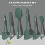 NileHome Silicone Spatula Set, 6 Pieces Food Grade Kitchen Utensils with Silicone Brush Heat Resistant Dishwasher Safe BPA-Free Rubber Spatula for Scraping, Baking, Cooking, Mixing-Green