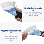 RIMAY Soap Dispensing Dish Brush, Dish Scrubber with Soap Dispenser, Dish Soap Brush, Dish Wand with Soap Dispenser Kitchen Brush for Dishes, Pans, Sink, Pots（2 Pack）