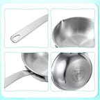 5.1-Inch Mini Egg Pan Stainless Steel Mini Sauce Pan Omelet Frying Pan with Spout for Home Kitchen Restaurant