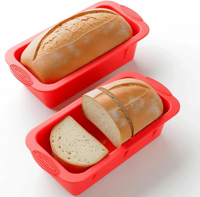 Set of Two Nonstick Loaf Pan For Homemade Bread Making,Soap, Fudge, Meatloaf and more (2 Pack Bread Mold)
