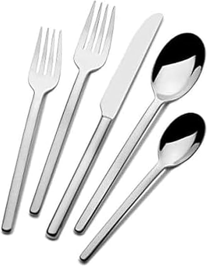 Mikasa, Zena Flatware Service for 8, 45 Piece Set, 18/0 Stainless Steel, Silverware Set with Serving Utensils