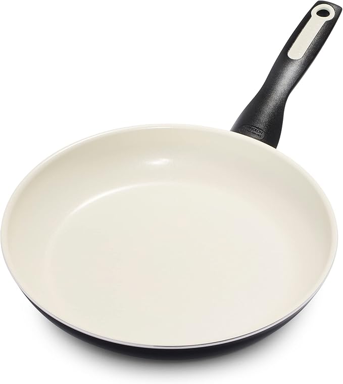 GreenPan Rio Healthy Ceramic Nonstick 10" Frying Pan Skillet, PFAS-Free, Dishwasher Safe, Black