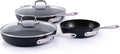 All-Clad HA1 Expert Hard Anodized NonstickFrying Pans Skillets Set with Lids (8", 10" & 12") Dishwasher-Safe, Oven-Safe Up to 500°F Compatible with All Stovetops (Gas, Electric & Induction) - Black