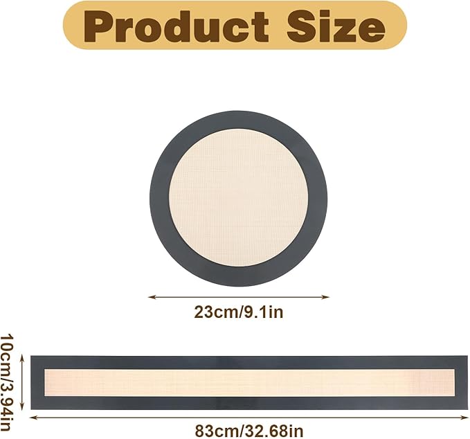 Kitchen Silicon Baking Mats, 9 Inch Food Safe Non-Stick Reusable Silicone Mat Sheet for Springform Pan, Prevent Cake from Sticking to Bottom and Side, Cookie Baking Gadgets for Cheesecake Pan